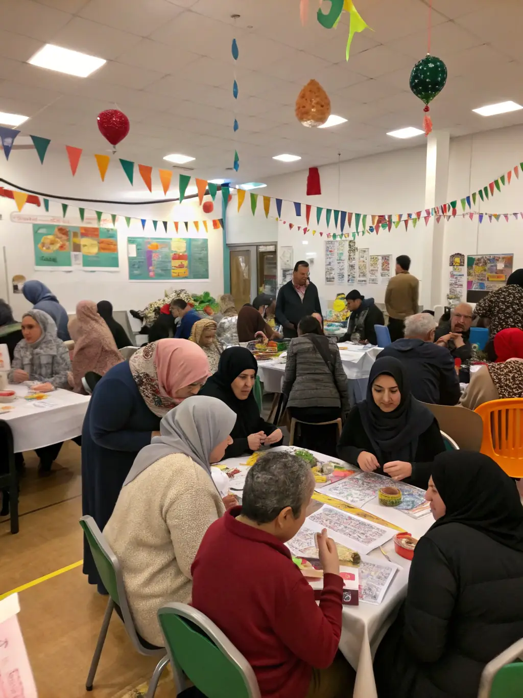 A photo of a community outreach event hosted by ODYSSEE THEATRE DURANCE, showing participants engaged in an interactive activity.